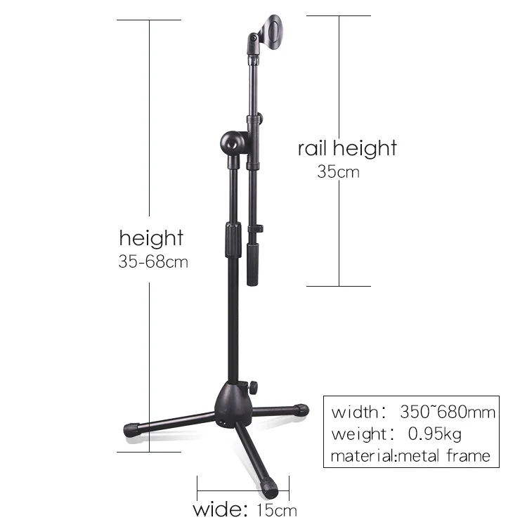 

Gh-115 Desktop Mobile Phone Microphone Stand Wholesale Live Broadcasting Bracket Manufacturer Customized Microphone Bracket, Black