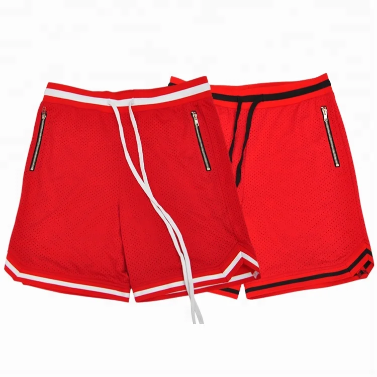 

Wholesale Men Polyester Mesh Blank Track Shorts, Black/red/gray;or customized colors as your request