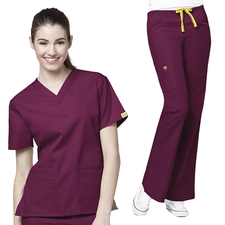 

High quality hospital scrubs import new fashionable polyester rayon spandex fabric nursing scrubs medical uniform scrubs set