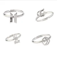 

Korea Kpop Stars Fashion BTS Got7 Twice Logo Alloy Ring Accessories