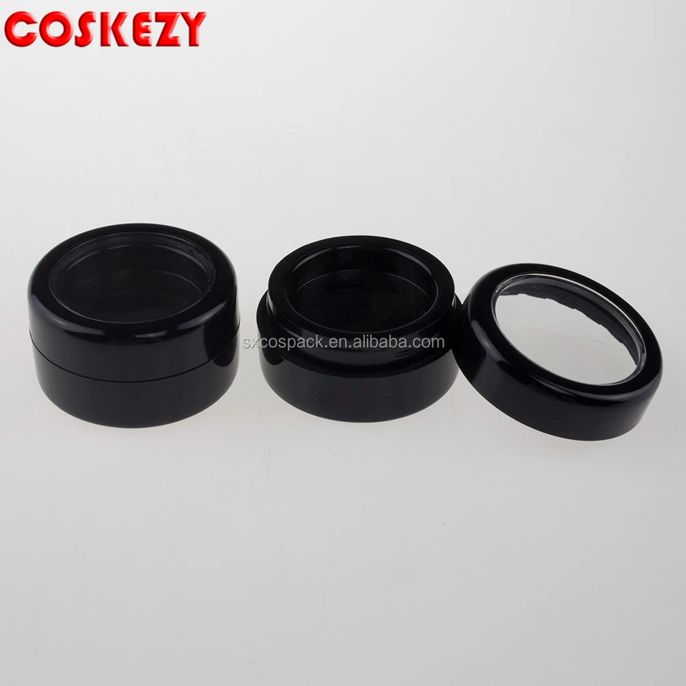 C004 2.5ml Empty Black Cosmetic Compact Containers,Eyeshadow Empty
