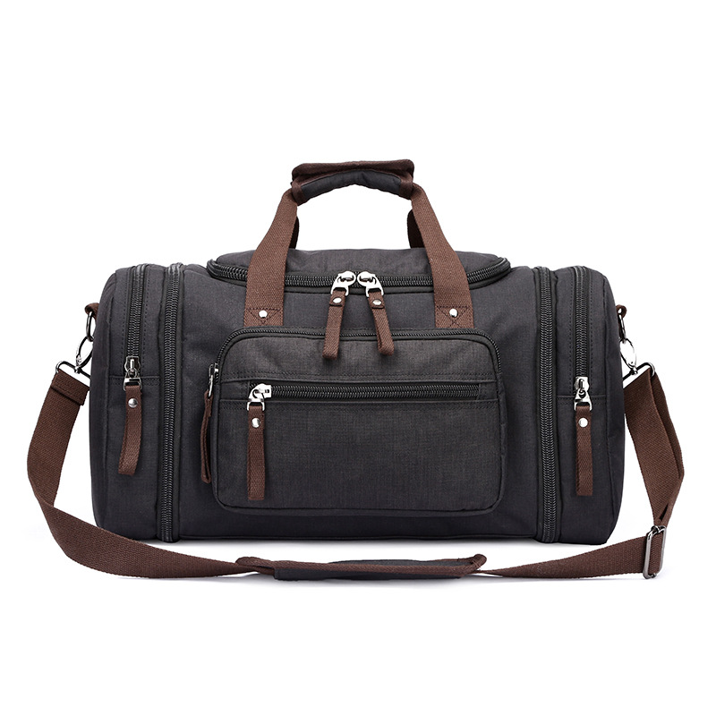 

round canvas black duffle bag canvas,men weekend travel bag,weekender bag men