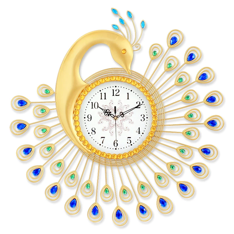 

odm/odmmodern wall clockdom/oemNew Silent Sweep Quartz Movement Peacock Digital Watch Wall Clock Crystalreloj de pared