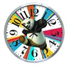 Funny design metal panda wall clock