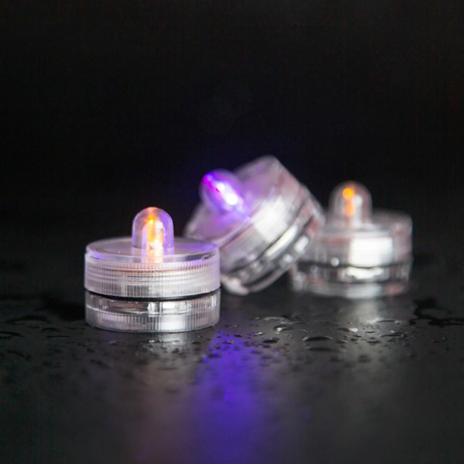 BlueDot Trading 10x Amber Yellow LED Tea Lights – Flameless, Unscented, Plastic – Wedding Party Decor