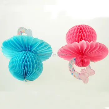 New Pacifier Nipple Tissue Paper Honeycomb Hanging Decoration For