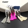 RE020 WholesaleTrendy pure color soft tassel with the diamond pave on the top earrings snake shape ring special design