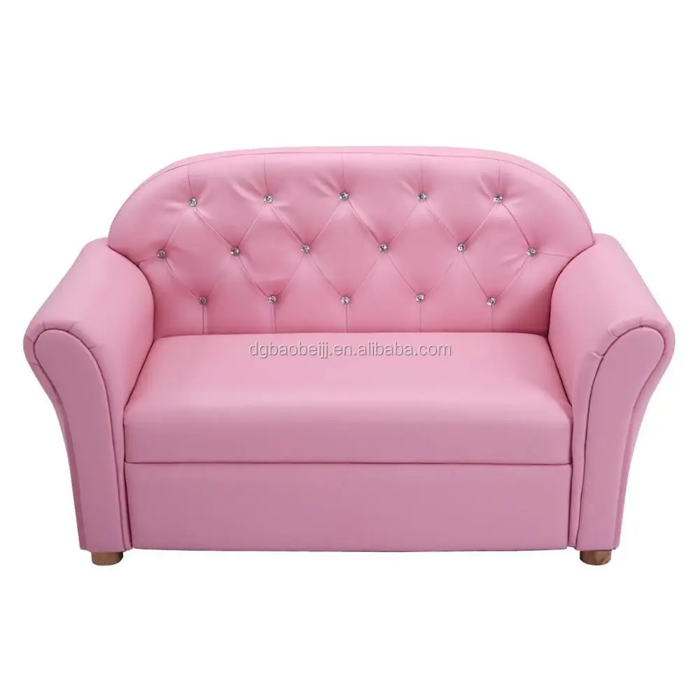 Top rated lovely pink kids faux leather couch Sofa