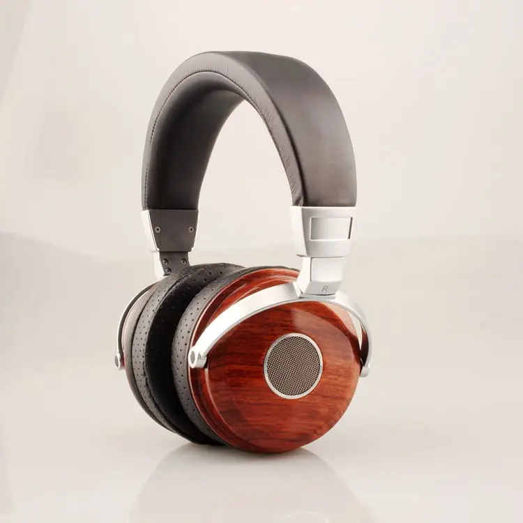 Hifi Stereo Noise Cancelling Wired Wooden Headphone 3.5mm Jack Natural