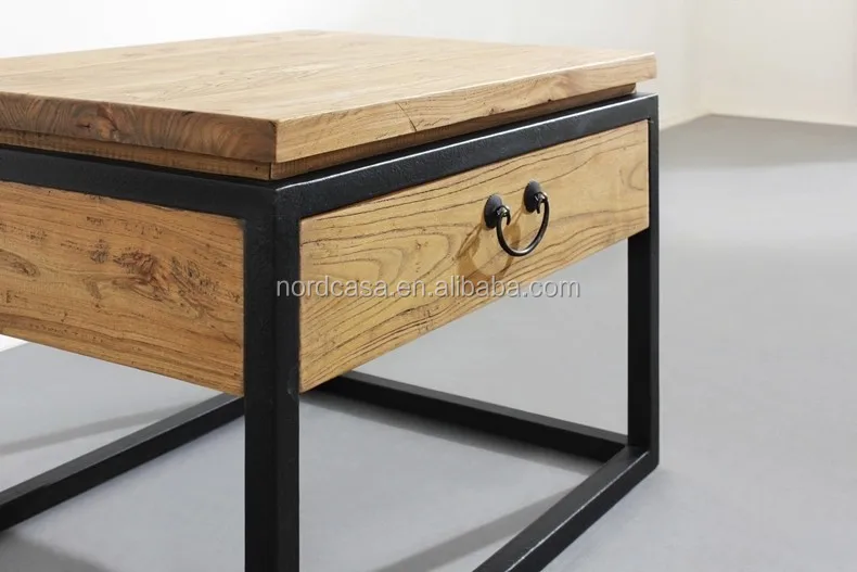 Antiguos muebles de dormitorio de madera mesita de noche de hierro ...