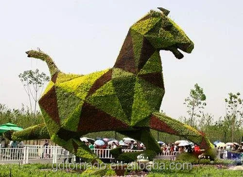 artificial grass animal, garden decoration topiary horse for home decor