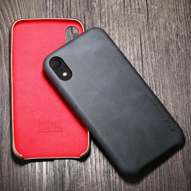 

2019 new arrivals X-Level Leather Phone Vintage Slim Back Cover For iPhone X XR XS Max Case