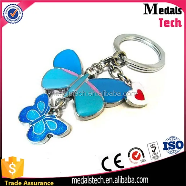 Colorful enamel custom design flower charm novelty keychains/keyrings metal