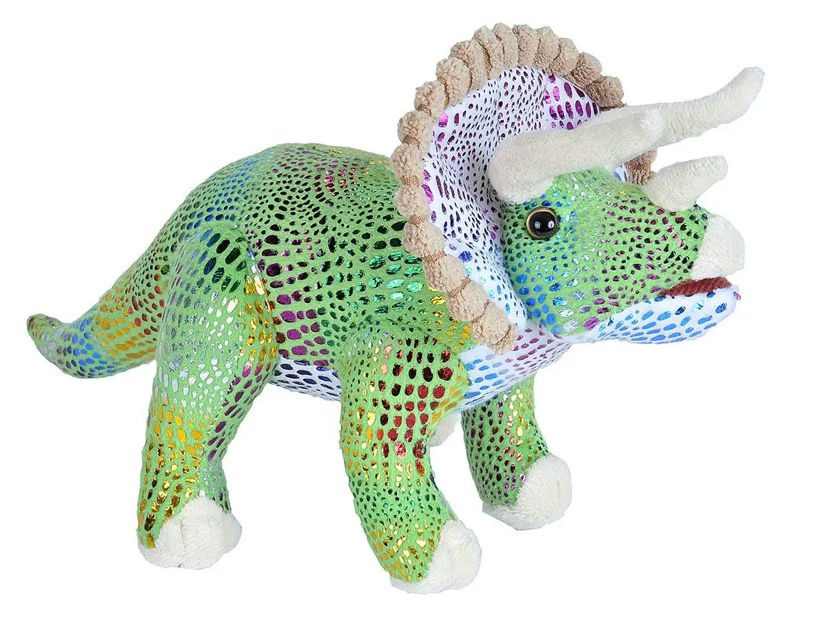 green stuffed triceratops