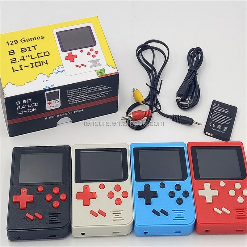 8 Bit Handheld Game Console Player Mini Portable Pocket Game Consoles Controller 129 TV Gamepad Retro FC Hand Held Game Console