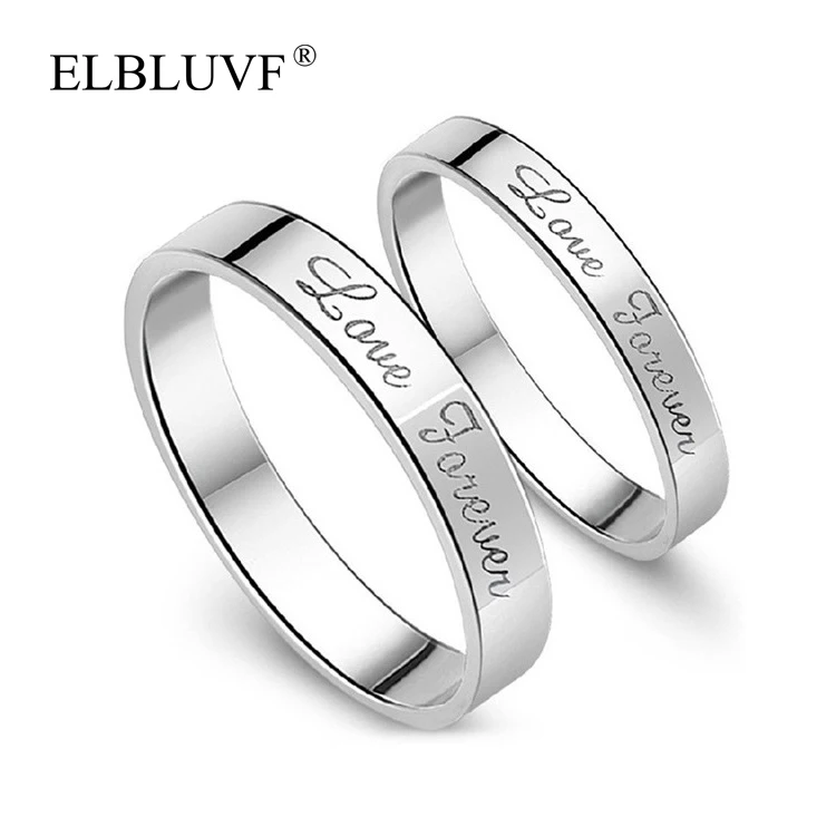 

ELBLUVF 925 Sterling Silver Love Forever couple ring eternal love Jewelry Adjustable For Wedding / Engagement / Anniversary