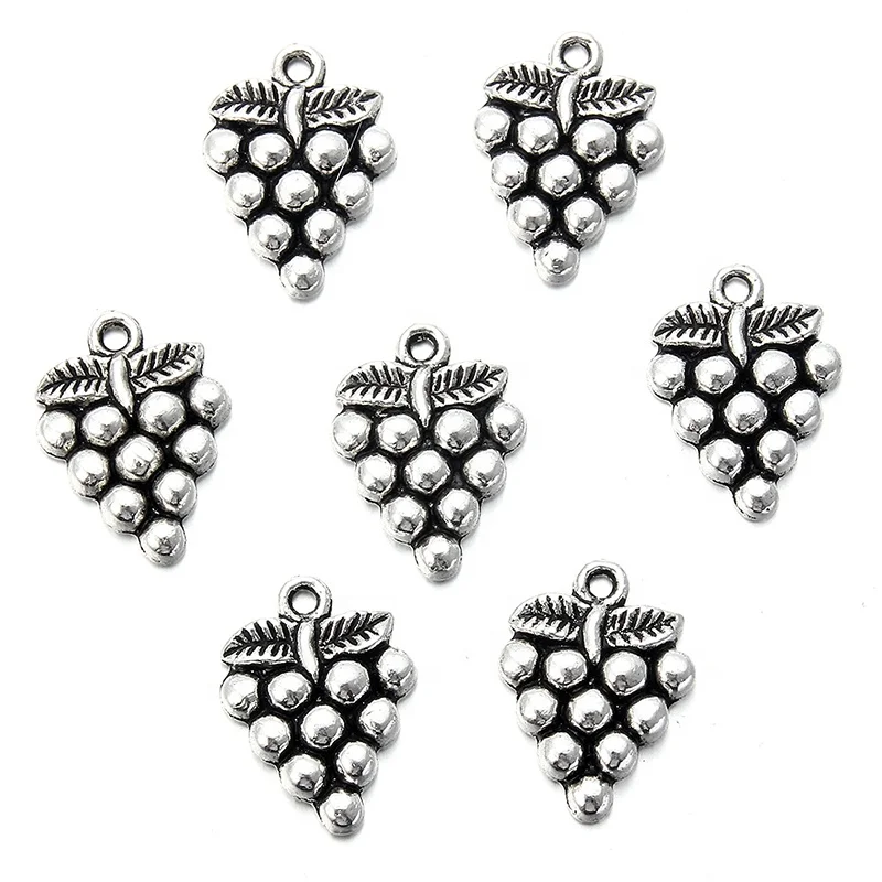 

Antique Silver Plated Zinc Alloy grape Charms Pendants for Jewelry Making DIY Handmade Craft Customizable