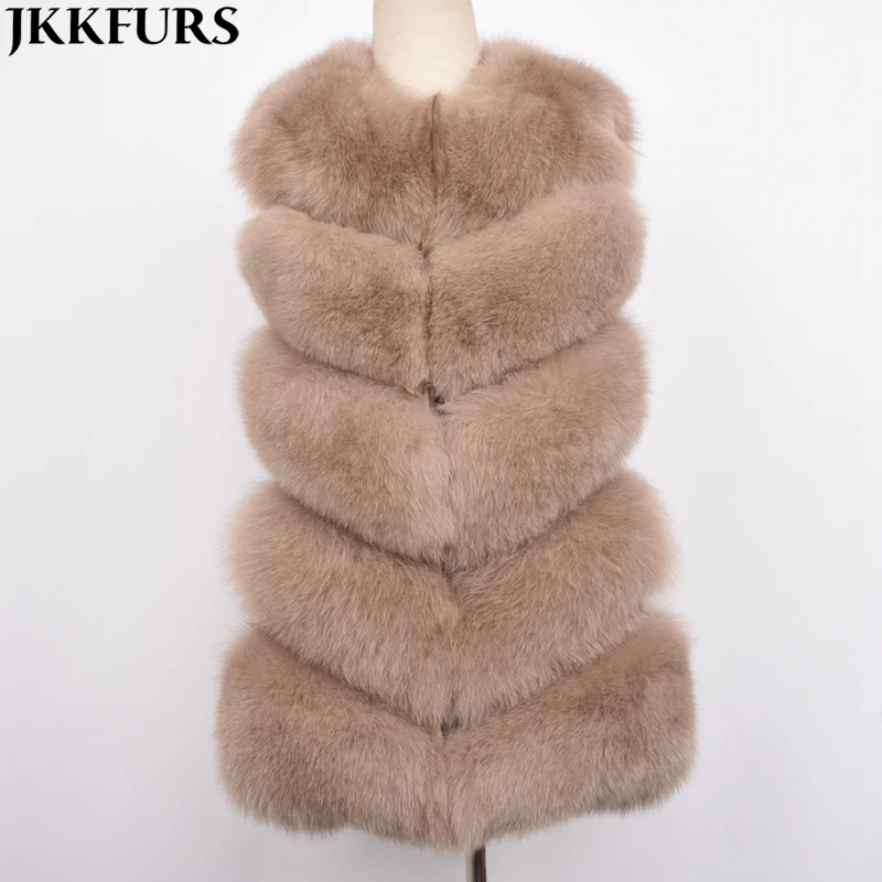 

JKK FUR 2018 New Fashion Sleeveless Outerwear Lady Winter Real Fox Fur Vest Women, Customized color