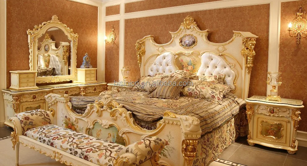 Bisini muebles del dormitorio rococó francés espejo de cuerpo ...