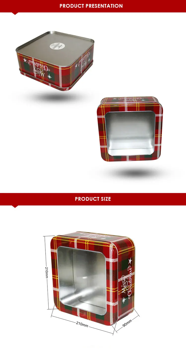 Promotional Metal Box With Window Cookie Tin Set Herbs Tin Wolfberry