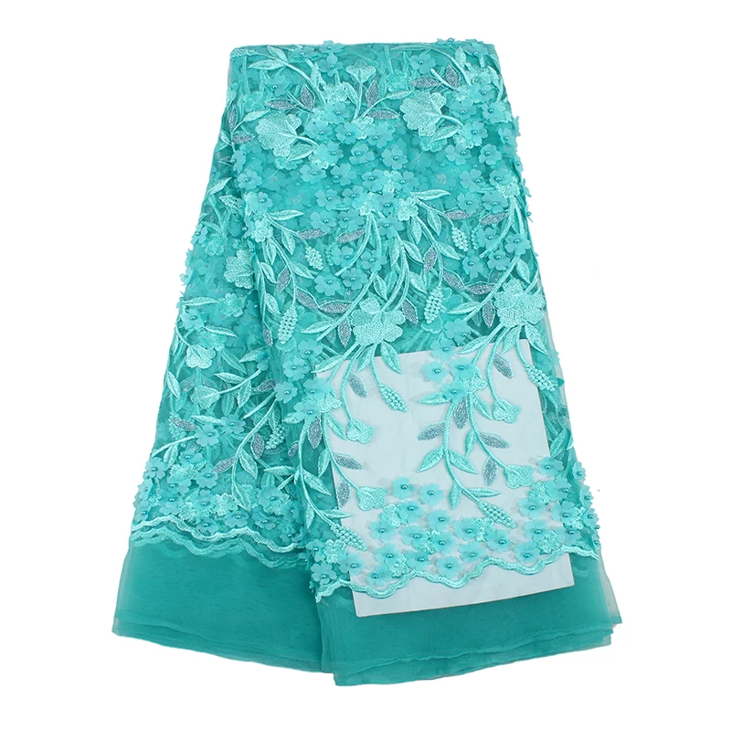 

Fashion 3D Flower Trim Lace Embroidered Tulle Beaded Lace Fabric For Dress, N/a