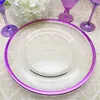 Factory Bulk Order Purple 1cm Rimed Charger Plates Glass Charger Plate with Low Prices From China