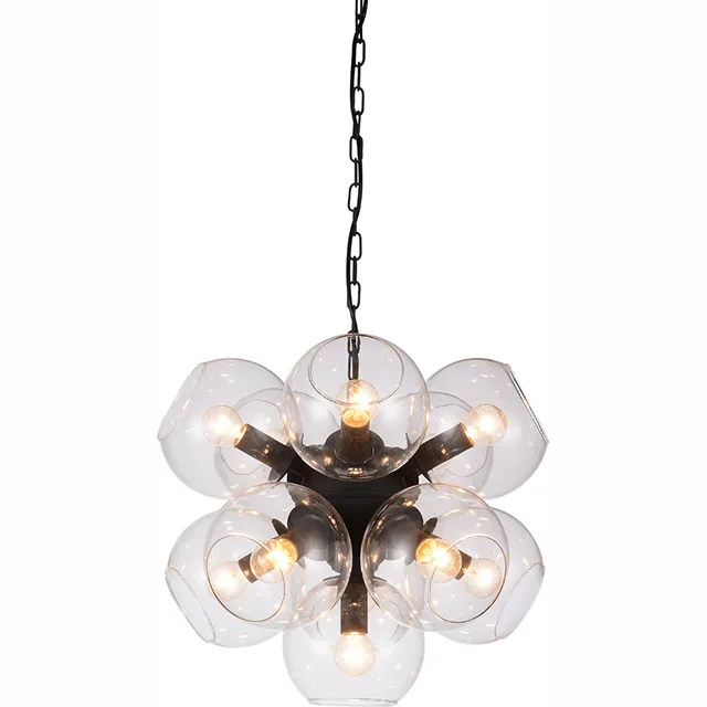Modern northern europe attic type transparent glass chimney 6 lamp holder pendant lamp