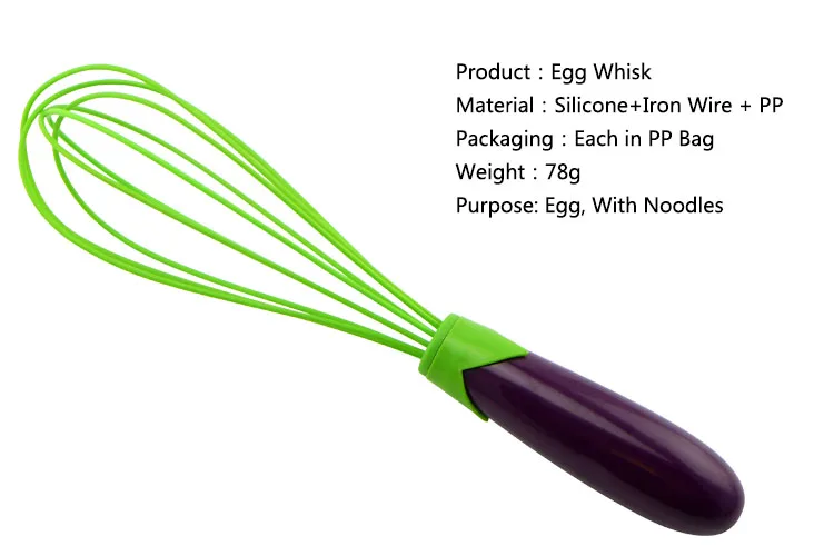 Special Design Eggplant Shape Egg Whisk