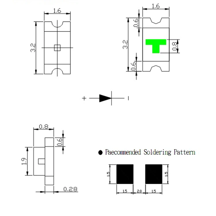 Led размеры. Светодиод чип SMD-1206. Светодиод 1206 SMD параметры. Размеры СМД светодиодов 1206. DIPTRACE светодиод SMD 1206.