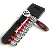 12pcs Ratchet Wrench Socket Spanner Set 1/4" Drive Chrome Alloy Car Repair Hand Tools with Extension Rod and 10 Common Sockets