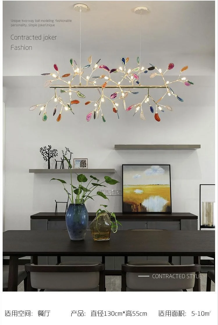 Factory price indoor plating iron agate hanging metal wholesale chandelier