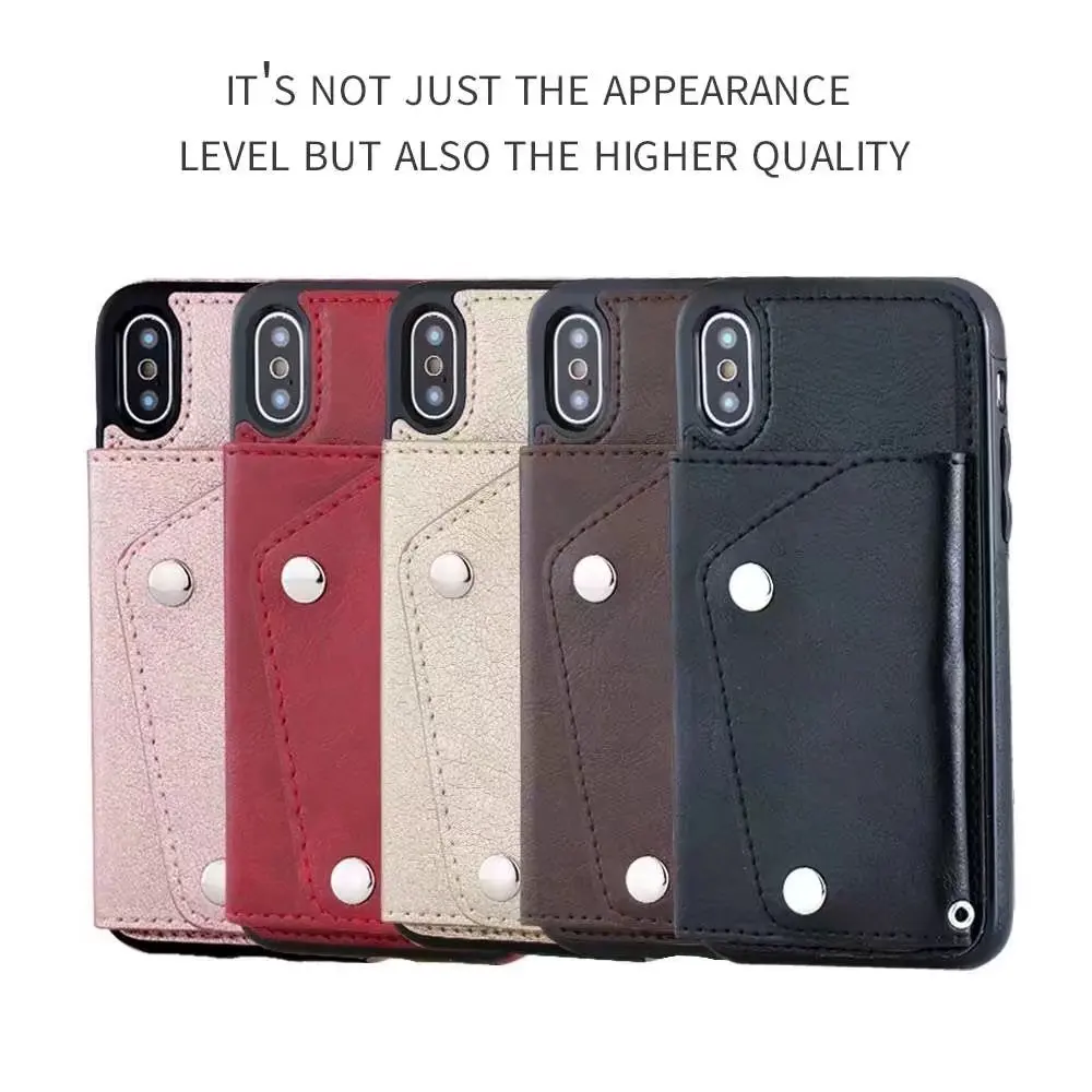 Luxury Leather Case For iphone X XR XS Max 6 6s 7 8 Plus Wallet Card Holder Cover Protection Phone Bag Cases