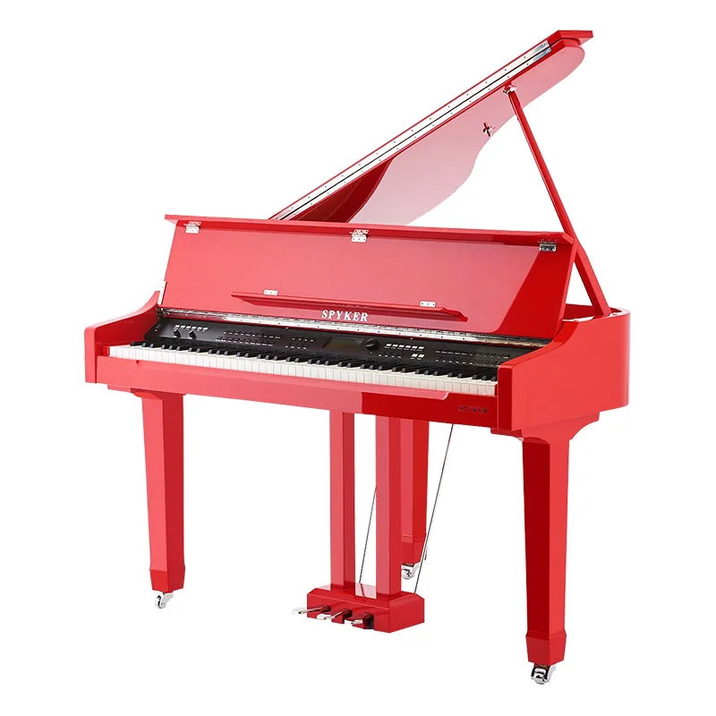 Spyker Hdw100 Digital Grand Piano Red Polish 88 Keys Hamer Action