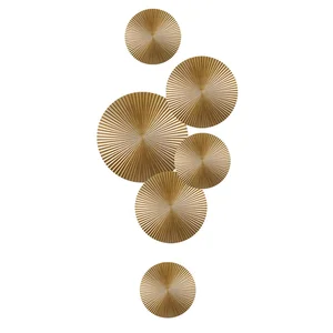 Image of High Quality 6 pieces set Gold Sunburst Modern Hotel Interior Wall Decor