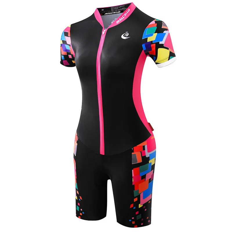 

2019 Pro Cycling Jersey Set Triathlon Suit One Piece Women Short Sleeve Jumpsuit Bike Bicycle Cycling Clothing, Customized color