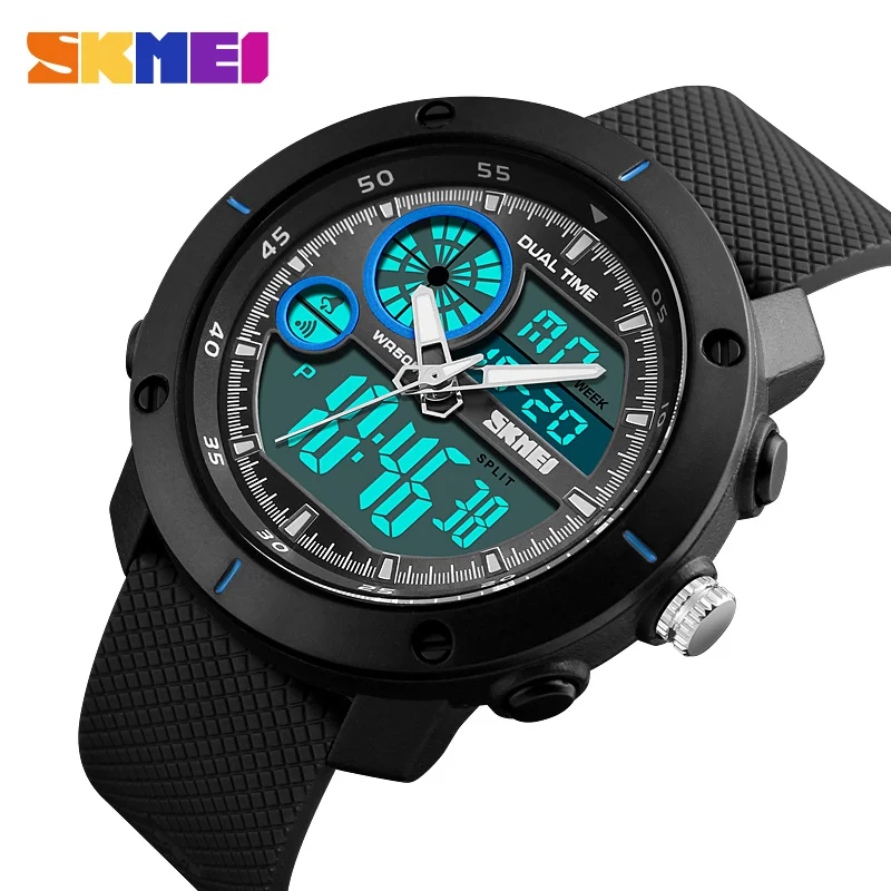 

2018 New Products Brand Watches Men Sports Dual Time Quartz Digital Led Male Clock Waterproof Luxury Skmei 1361 Mens Wrist Watch