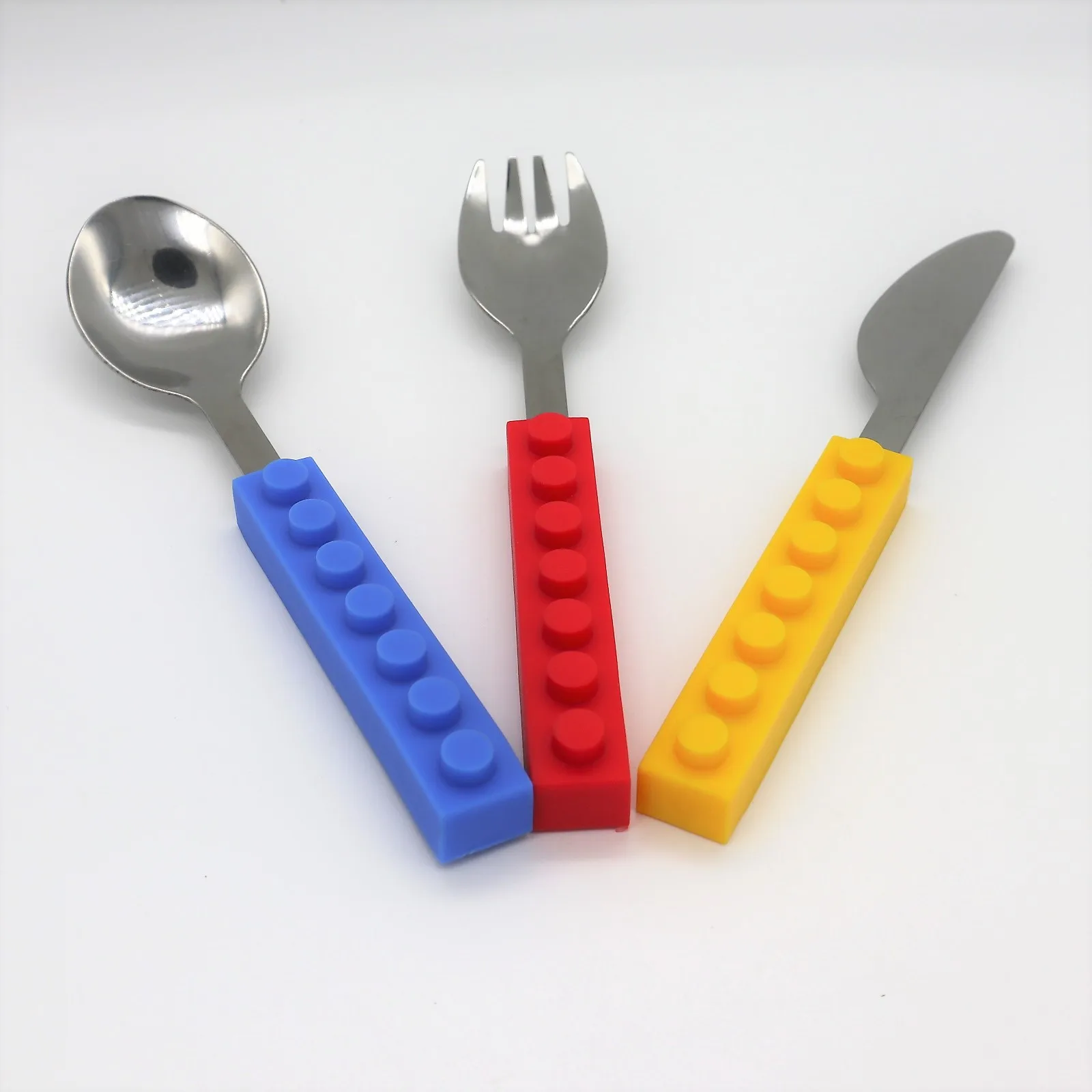 Wholesale Silicone Handle Knife Fork Spoon Sets Funny Children Kids