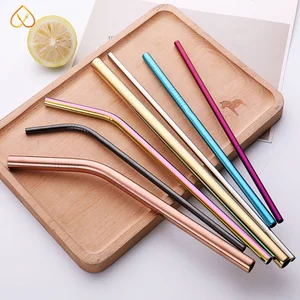 Image of Best selling straight bent reusable 304 stainless steel straw,custom metal drinking straw