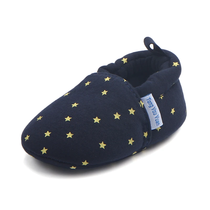 

Star printing soft cotton baby booties newborn baby shoes, Dark blue