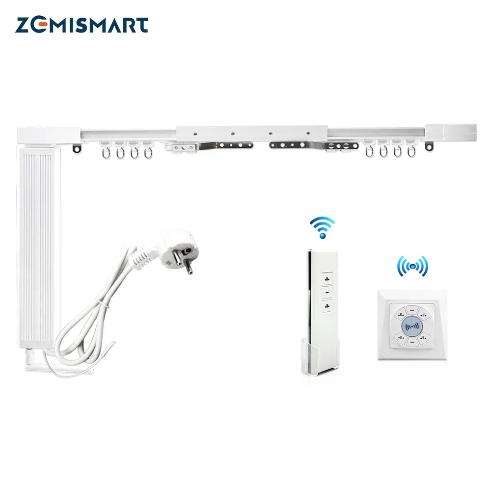 Zemismart Alexa Google Home Siri Voice APP Push Control Electric Wifi Motorized Curtain Motor With Track