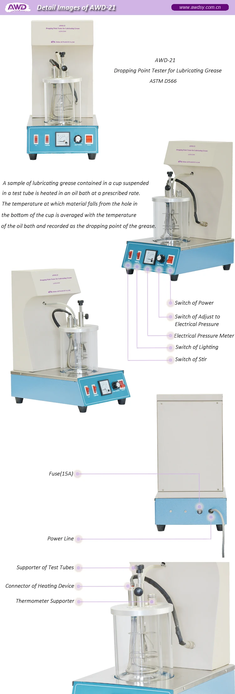 Awd21 Dropping Point Tester For Lubricating Grease Astm D566 Buy