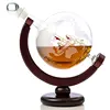 wooden decanter bottle base globe bar wooden whisky bottle holder