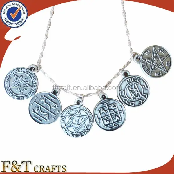
Custom metal small coin pendant charm necklace 