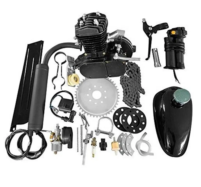 

high quality gasoline 2 stroke bicycle engine kit 80CC F80 PK80, Sliver ,black