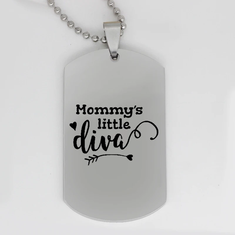 

Factory Sell Necklace Mommy's Little Diva New Arrival Customized Dog Tag Engraved N4087