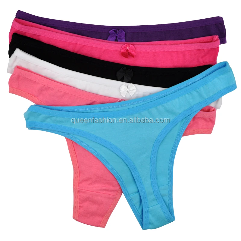 

Sexy Woman Underwear Panties Women's G-strings Thongs Cotton Ladies Intimates Lingerie for Women, 6 colors as shown