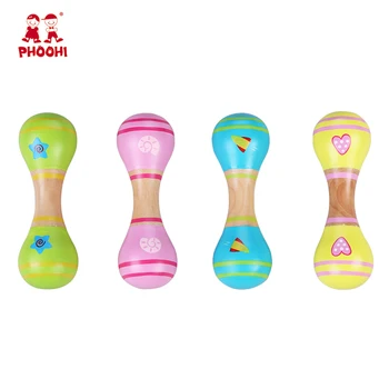 wooden baby maracas