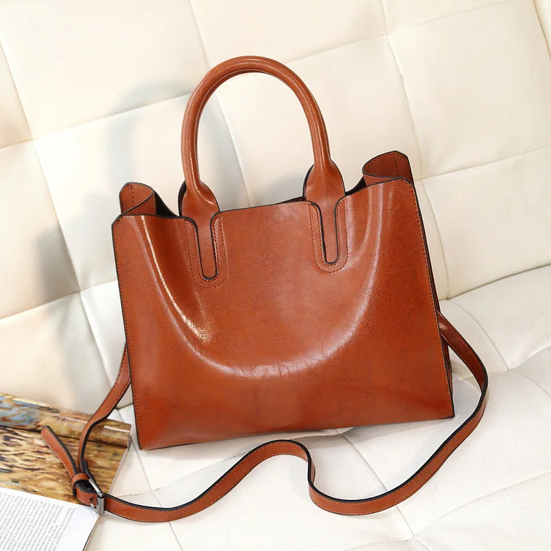 

2020 Hot Sale Large Volume Fashion casual tote PU leather hand bags women shoulder bag cheaper price handbags for women, Customizable