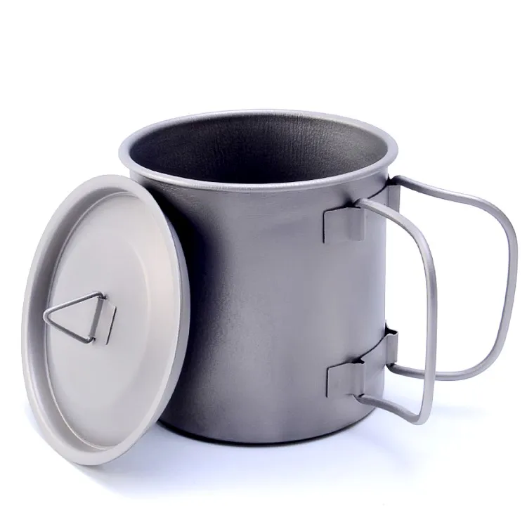 Camping Mug Titanium Pot Folding Handle 400ml Pure Titanium Mugs With