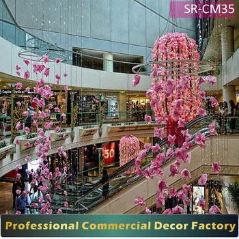 Customize Commercial Spring Atrium Ceiling Hanging Flower